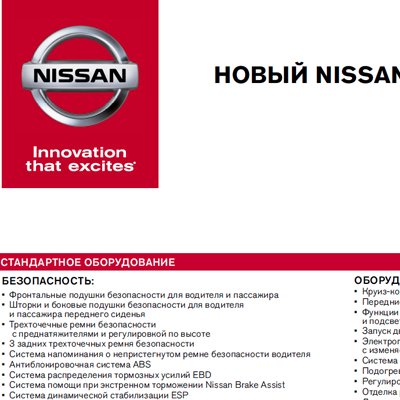Nissan Teana L33 (2014) комплектации и цены